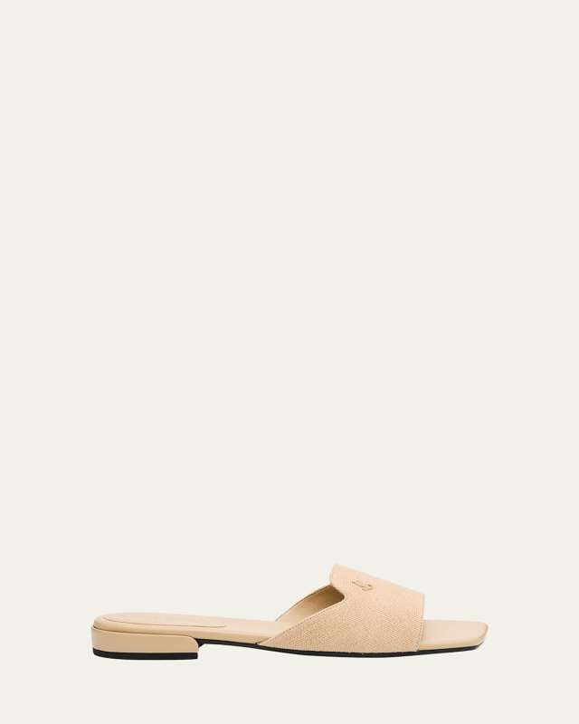 Dina Linen Flat Slide Style
